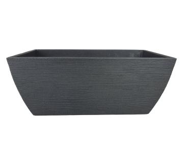 Pflanztrog mit Rillen Kunststoff anthrazit 80x40x34cm